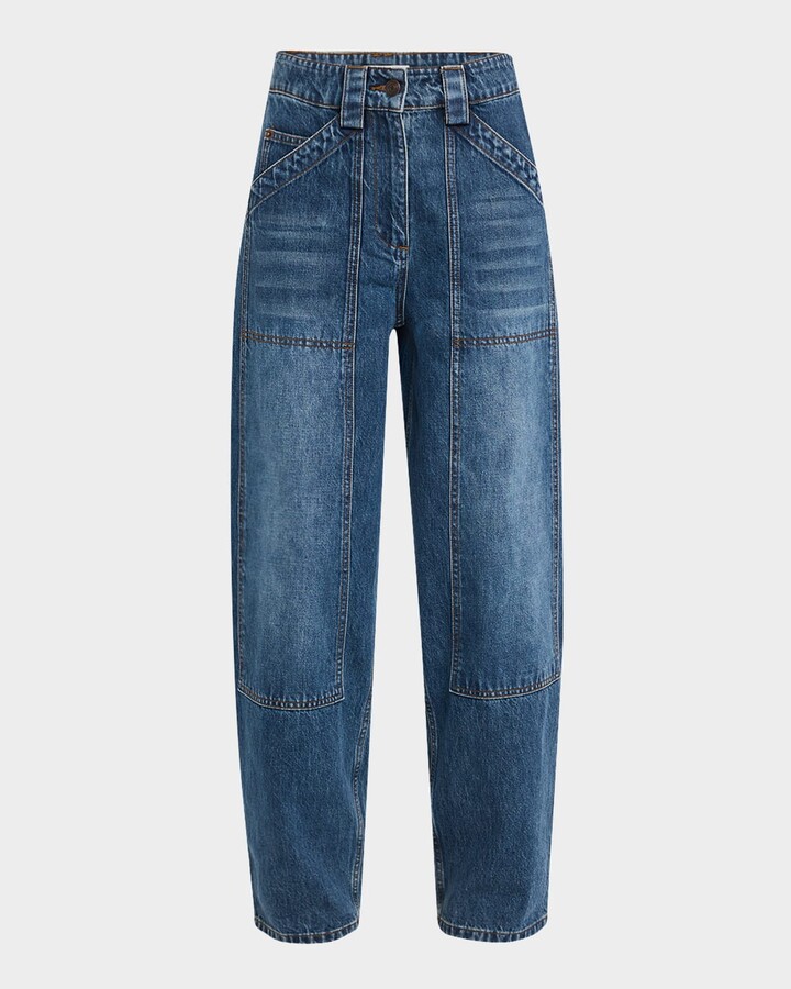 Co High-Rise Barrel-Leg Denim Pants