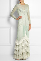 Thumbnail for your product : Temperley London Silvia embellished silk-georgette gown