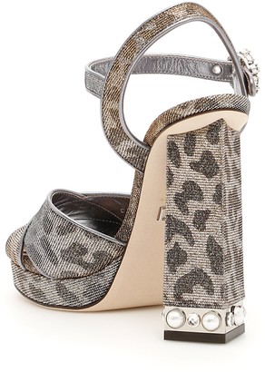 Dolce & Gabbana Leopard Print Lurex Keira Sandals