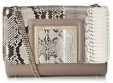 Thumbnail for your product : Jimmy Choo Alba Natural Striped Exotic Patchwork and Soft Smooth Leather Shoulder Bag