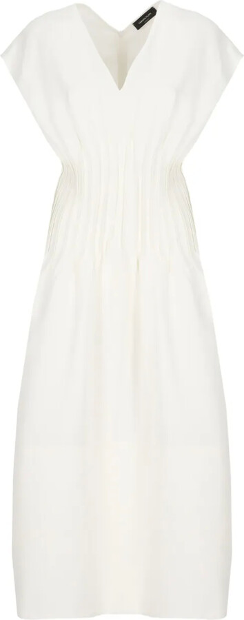 Fabiana Filippi V-neck pleated midi day dress