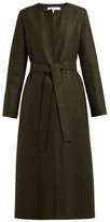 Thumbnail for your product : Harris Wharf London Collarless Single Breasted Pressed Wool Coat - Womens - Dark Green