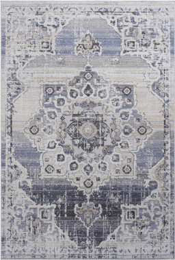 Bungalow Rose Stylish Cream/blue Medallion Area Mat Non-shedding Stain  For Home Spaces Loom & Floor Medallion Enhances Office Living Room Bedroom Dining