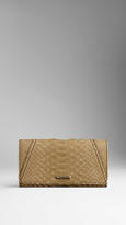 Thumbnail for your product : Burberry Python Leather Continental Wallet