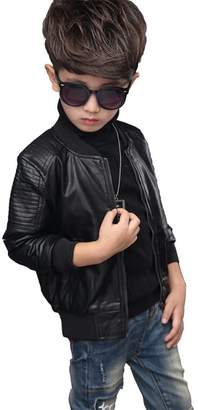 YoungSoul Childrens Boys Faux Leather Biker Jacket with Quilting 1-2T