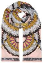 Versace Feathers Printed Silk Scarf 