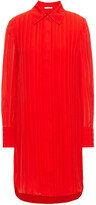 Thumbnail for your product : Tory Burch Avery Pintucked Silk-chiffon Mini Shirt Dress