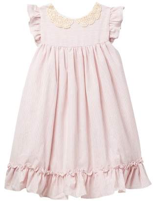 Laura Ashley Ruffled Striped Dress (Toddler & Little Girls)