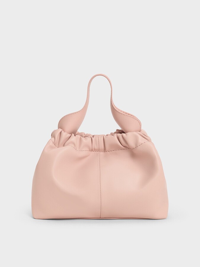 Charles & Keith Ally Ruched Slouchy Chain-Handle Bag