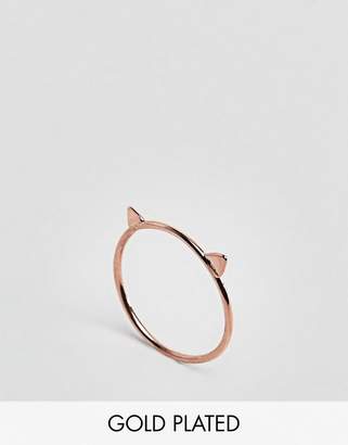 ASOS Rose Gold Plated Sterling Cat Ring