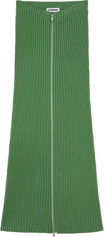 Plus Khaki Zip Up Detail Midi Skirt | PrettyLittleThing USA