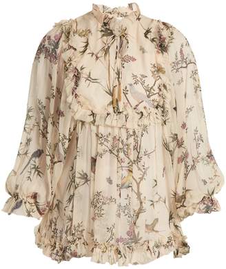 Zimmermann Maples floral-print silk top