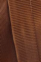 Thumbnail for your product : MSGM Tie-neck Coated Plissé-jersey Blouse