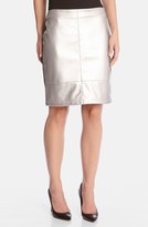Thumbnail for your product : Karen Kane Silver Faux Leather & Knit Skirt