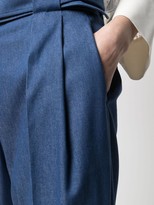 Thumbnail for your product : Sara Battaglia Sara's belted tapered trousers