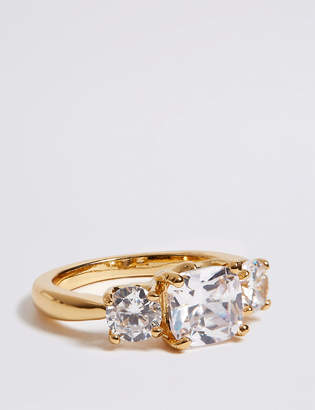 M&S Collection The Duchess Diamanté Three Stone Ring
