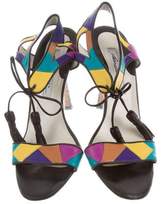 Thumbnail for your product : Brian Atwood Lace-Up Leather Sandals