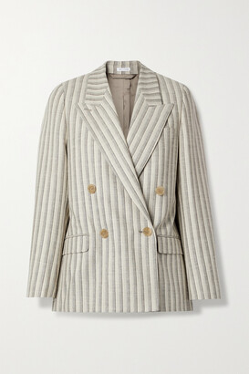 Acne Studios Double-breasted Striped Wool And Cotton-blend Blazer