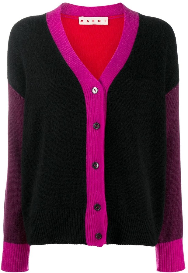 womens colour block cardigan