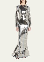 Thumbnail for your product : Rick Owens Sequin-Embellished Seamed Mermaid Gown