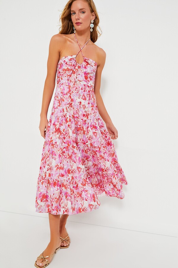 Hyacinth House Fuschia Brushstrokes Aurora Midi Dress - ShopStyle