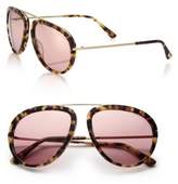 Thumbnail for your product : Tom Ford 57MM Aviator Acetate & Metal Sunglasses
