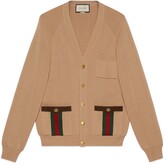 Thumbnail for your product : Gucci Knit wool blend cardigan with Web