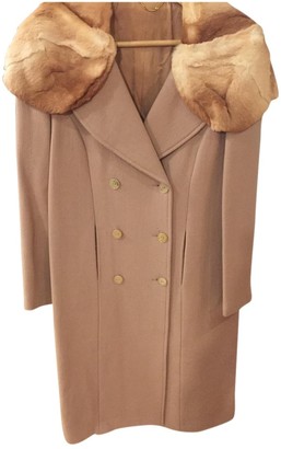 Blumarine Beige Wool Coat for Women