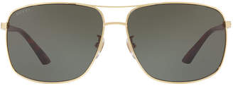 Gucci Gg0065sk 66 Gold Rectangle Sunglasses