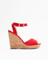 Thumbnail for your product : Express Red Cork Wedge Sandals