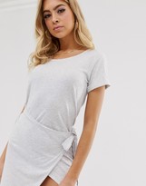 Thumbnail for your product : Parallel Lines wrap front t-shirt dress in grey