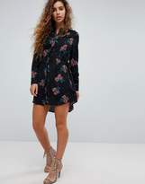 Thumbnail for your product : Fashion Union High Neck Dress With Tie Waist In Vintage Floral