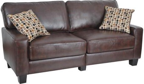 Serta Palisades 78' Track Arm Sofa, Durable Bonded Leather, Soft Pillow Back, Pocket Coil Seat Cushions, Loveseat or Couch for Small Spaces, Living...