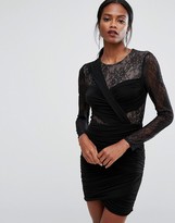 Thumbnail for your product : BCBGMAXAZRIA Panelled Lace Mini Dress