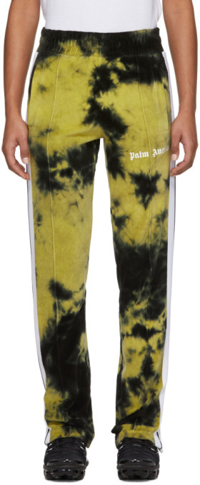 Palm Angels Black And Yellow Chenille Tie Dye Track Pants Shopstyle