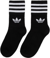 Thumbnail for your product : adidas Three-Pack Black Solid Crew Socks