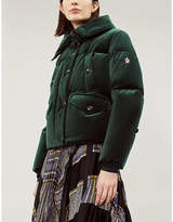 Thumbnail for your product : Moncler Drawstring-waist padded velvet and shell jacket