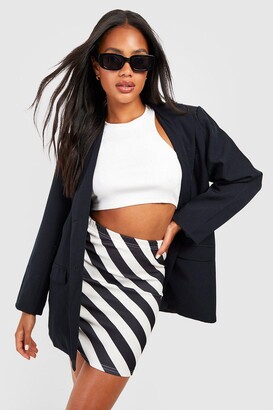 boohoo Stripe Crepe Mini Skirt - ShopStyle