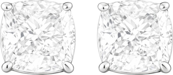 De Beers Forevermark Diamond Cushion Stud Earrings 2.10 Ctw 18k White Gold