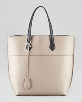 Thumbnail for your product : Fendi Leather Shopping Tote Bag, Gray/Black