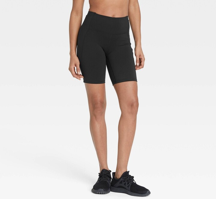 Women's Brushed Sculpt Curvy Bike Shorts 8" - All in Motion™ Black XS -  ShopStyle