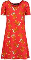 Thumbnail for your product : boohoo Girls Gingerbread Man Swing Dress