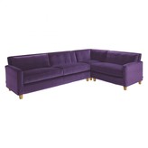 Thumbnail for your product : CHESTER Purple velvet left-arm corner sofa, oak stained feet