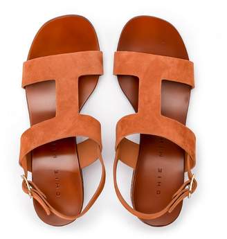 Chie Mihara Quebec Leather Suede Flat Sandal