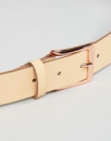 Thumbnail for your product : ASOS Curve Leather Rose Gold Buckle Waist And Hip Belt