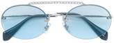Thumbnail for your product : Miu Miu Eyewear Runaway show Swarovski round sunglasses