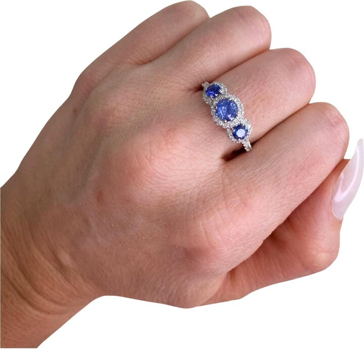 1stDibs Vintage Style Sapphire & Diamond Platinum Trilogy Ring