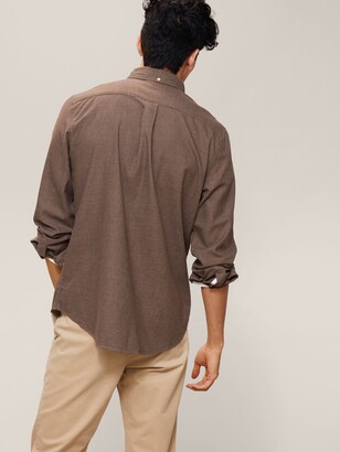 John Lewis & Partners Puppytooth Check Cotton Flannel Regular Fit Shirt