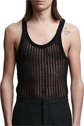 JOGAL Men's Mesh Fitted Sleeveless Muscle Tank Top