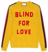 Thumbnail for your product : Gucci "Blind for Love" and wolf wool sweater
